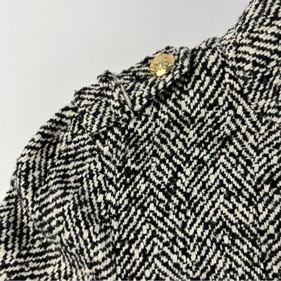 Victoria’s Secret Tweed Pea Coat Size 0 Black snd White Wool Blend Jacket - Picture 8 of 15
